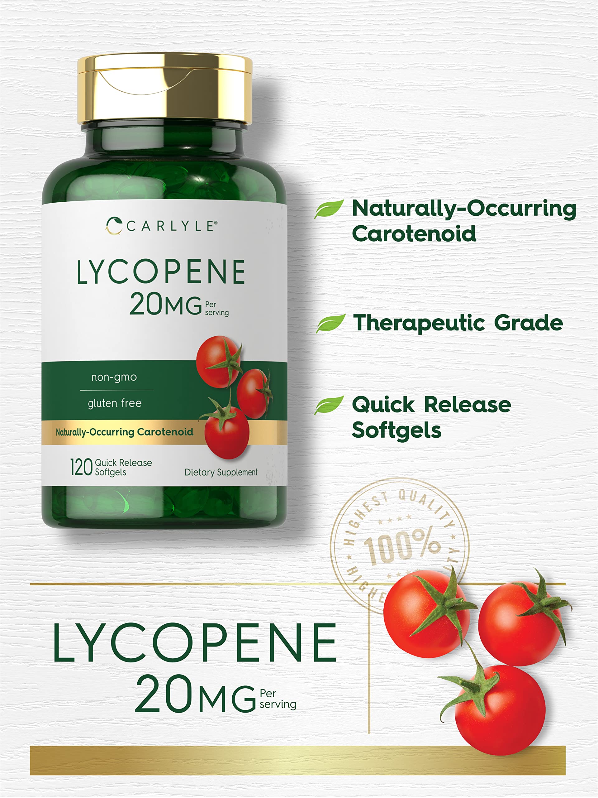 Foto 4 pulgar | Suplemento de Licopeno Carlyle 20 Mg 120 Cápsulas Blandas sin OGM sin Gluten - Venta Internacional