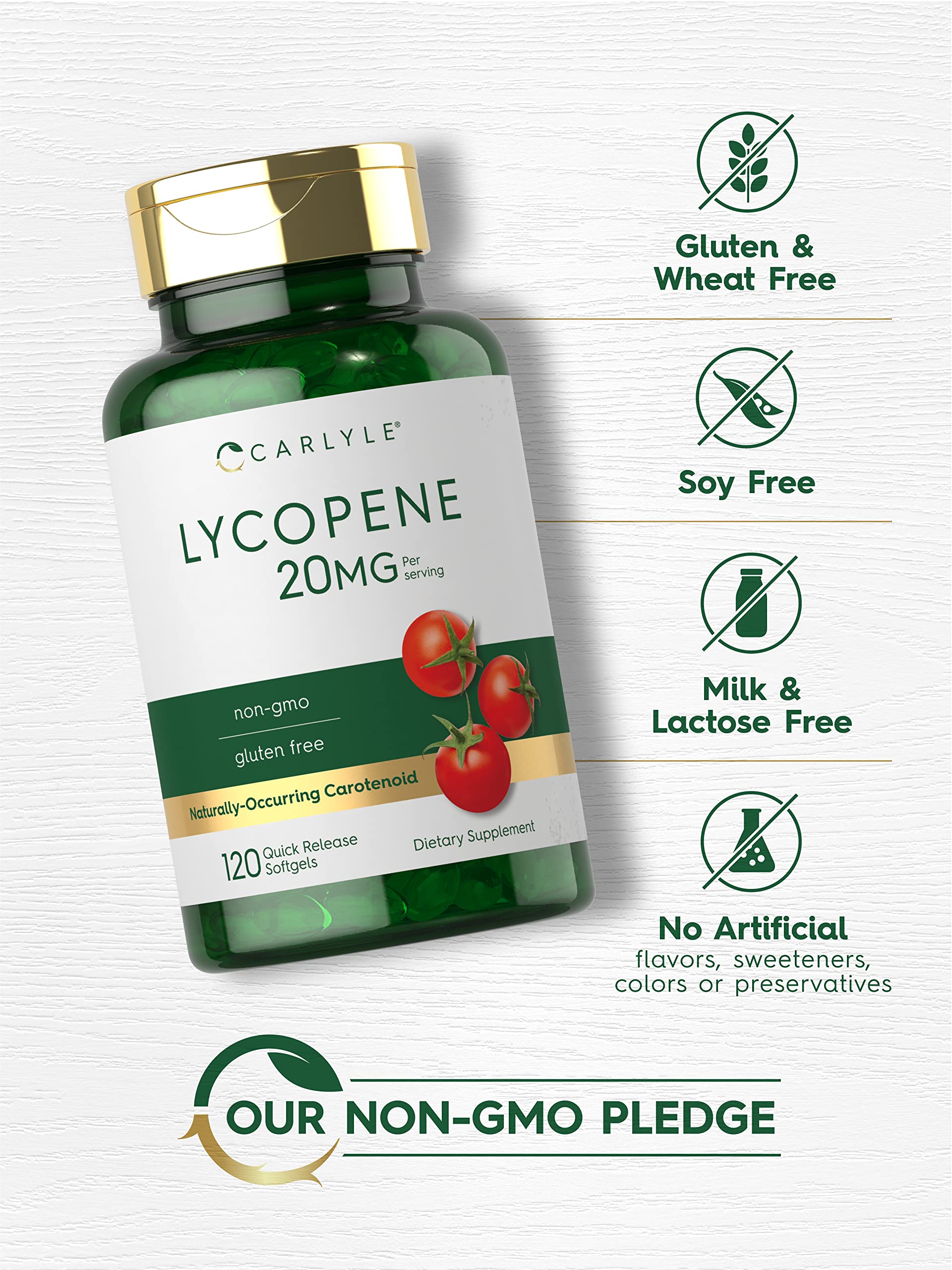 Foto 4 | Suplemento de Licopeno Carlyle 20 Mg 120 Cápsulas Blandas sin OGM sin Gluten - Venta Internacional