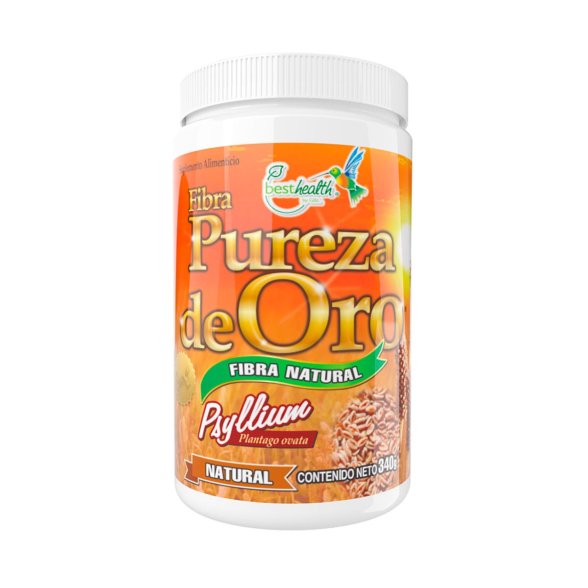 Fibra Pureza de Oro 340g Best Health Fibra Premium 100% Natural 