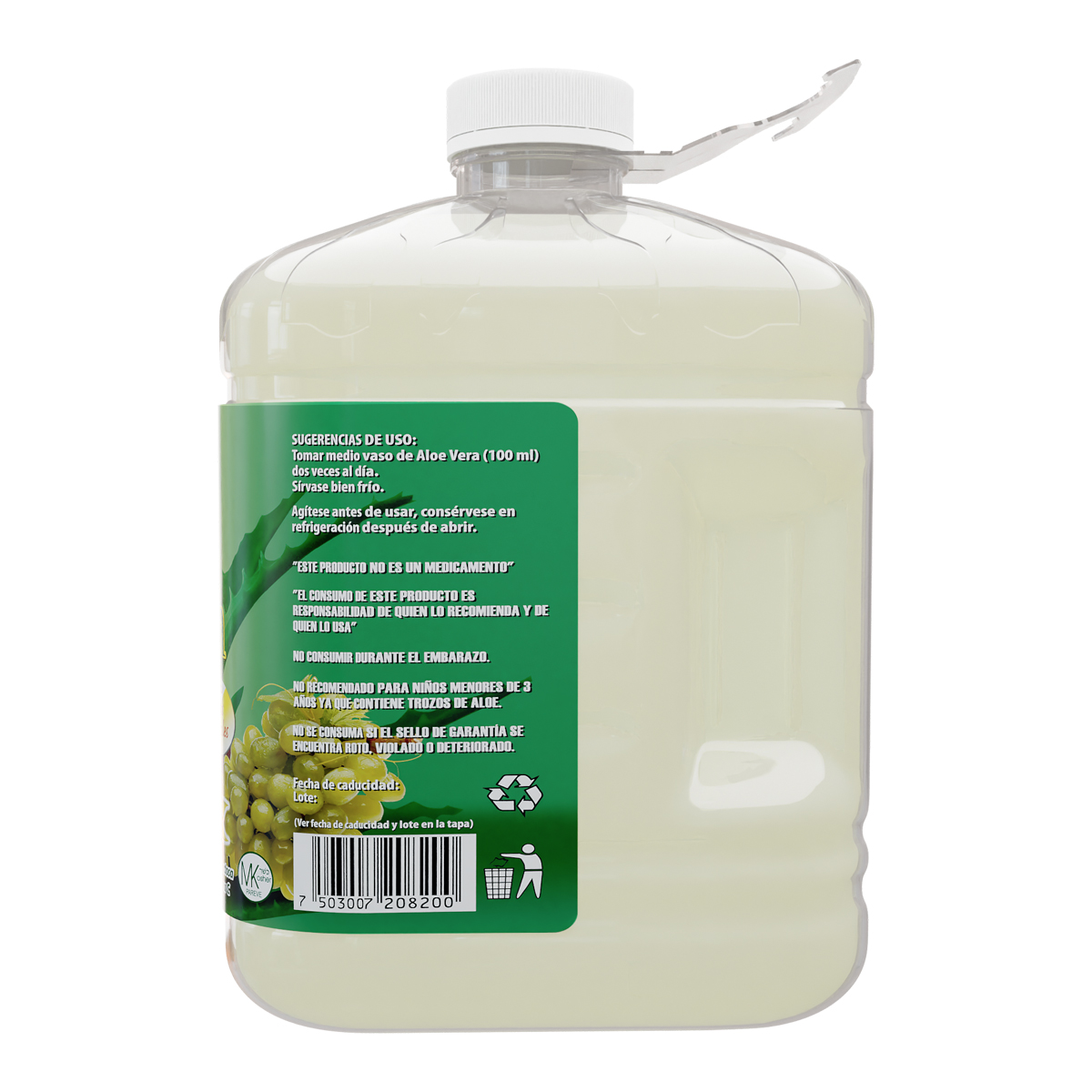 Foto 4 pulgar | Jugo de Aloe Vera 100% Natural con Trocitos de Sábila y Doble Pulpa 3.78L - Best Health