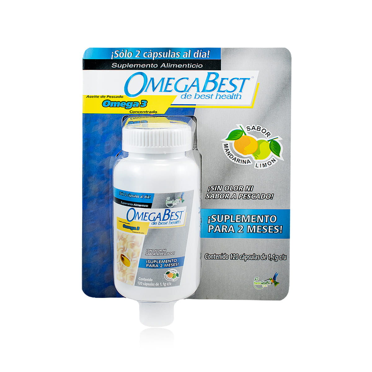 Foto 1 | Cápsulas Suaves De Aceite De Pescado Puro Omega 3, Con Delicioso Sabor Limón-mandarina