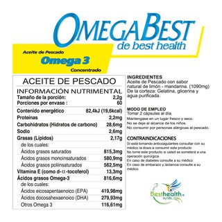Foto 2 | Cápsulas Suaves De Aceite De Pescado Puro Omega 3, Con Delicioso Sabor Limón-mandarina
