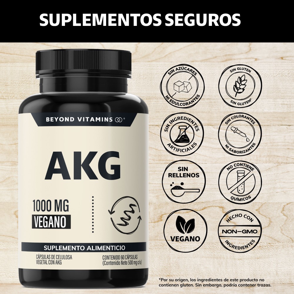 Foto 3 pulgar | Suplemento Alimenticio Beyond Vitamins Akg Ácido Alfa Cetoglutárico 1000mg 60 Cápsulas