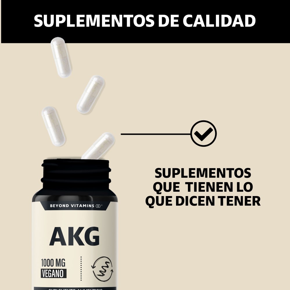 Foto 5 pulgar | Suplemento Alimenticio Beyond Vitamins Akg Ácido Alfa Cetoglutárico 1000mg 60 Cápsulas