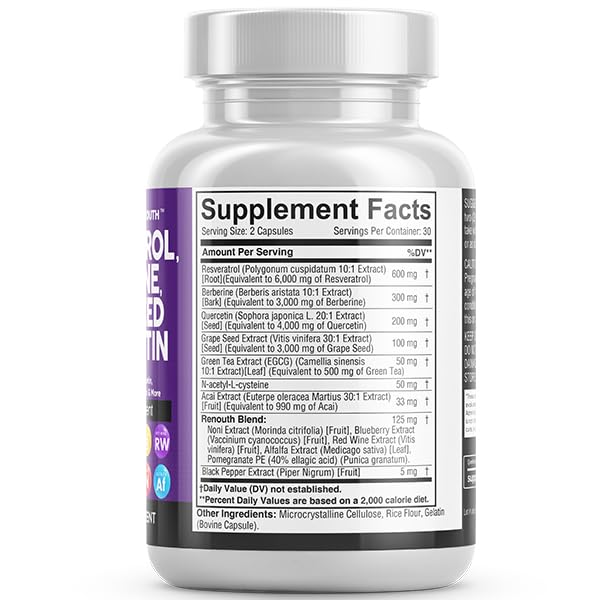 Foto 8 pulgar | Suplemento Clean Nutraceuticals Renouth Resveratrol 6000 mg - Venta Internacional