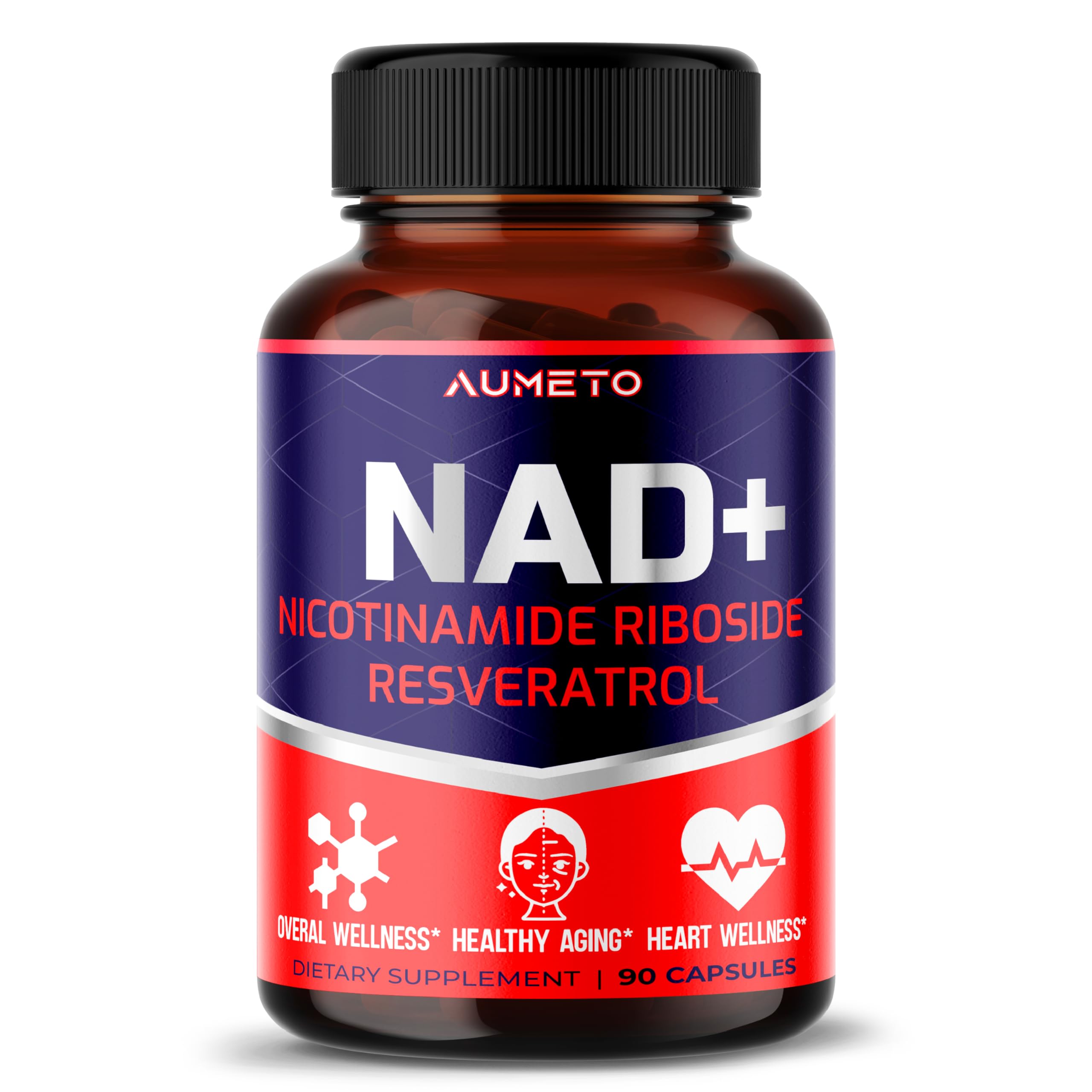 Suplemento Aumeto Nad+ Con Nicotinamida Ribósido Nr, Resveratrol - Venta Internacional.