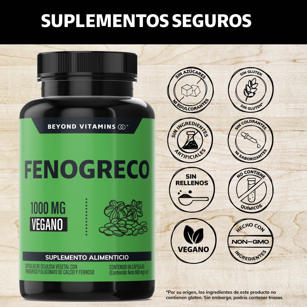Foto 3 pulgar | Suplemento Alimenticio Beyond Vitamins Fenogreco, Calcio Y Hierro 60 Cápsulas