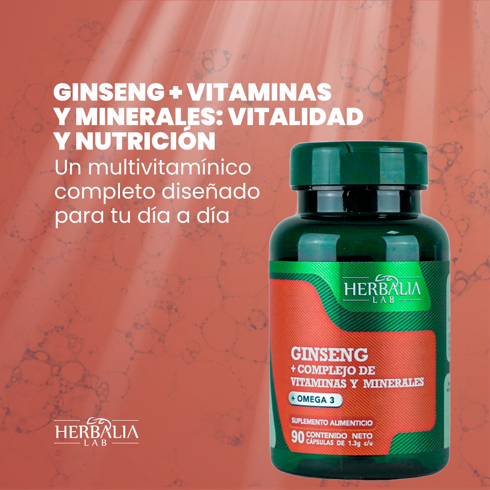 Foto 6 pulgar | Herbalia Lab | Ginseng Y Complejo Multivitamínico Con Omega 3 - 90 Cápsulas