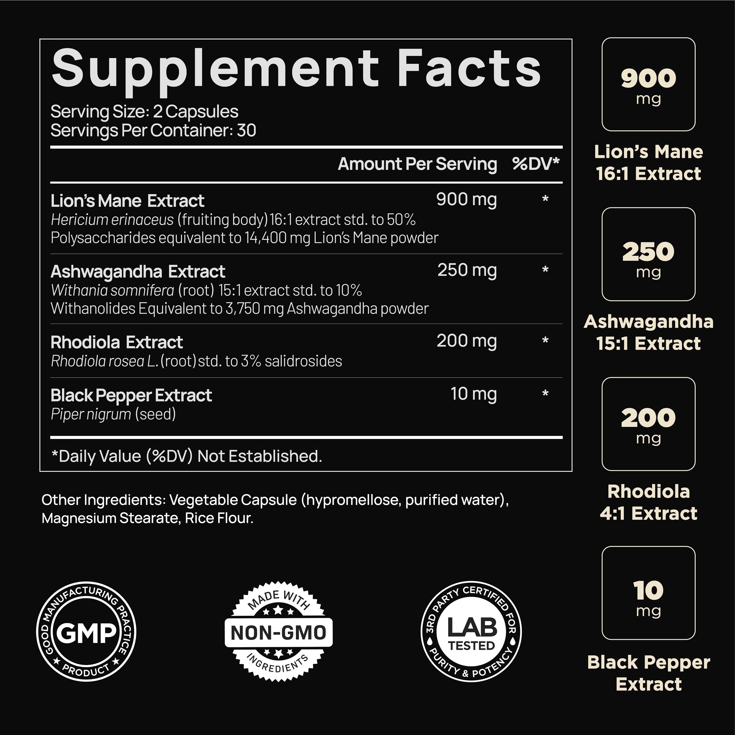 Foto 2 | Suplemento Terra Elmnt Lions Mane De 20,000 Mg Con Ashwagandha Y Rodiola - Venta Internacional.