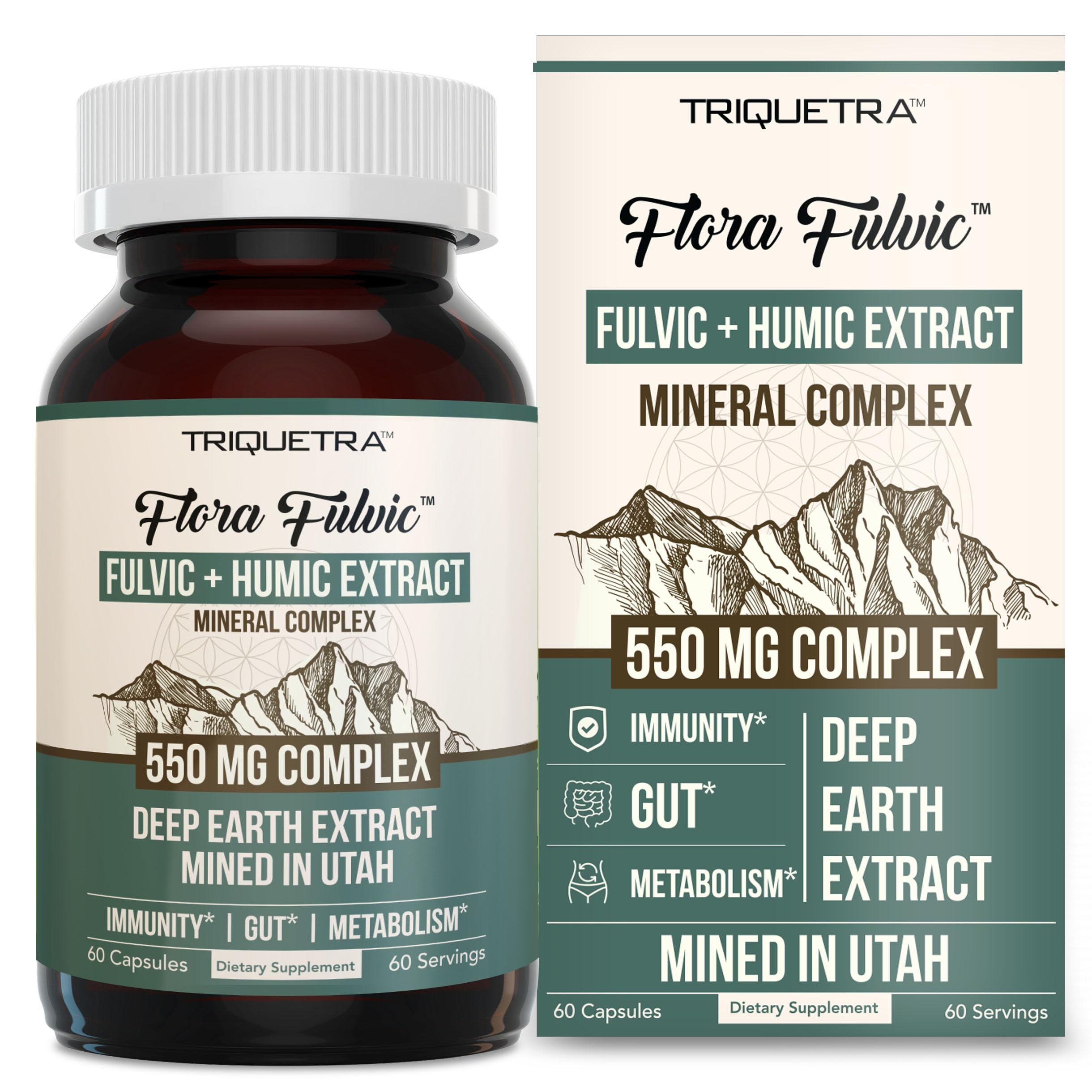 Foto 2 pulgar | Suplemento Triquetra Health Flora Fulvic 550 Mg 60 Cápsulas - Venta Internacional