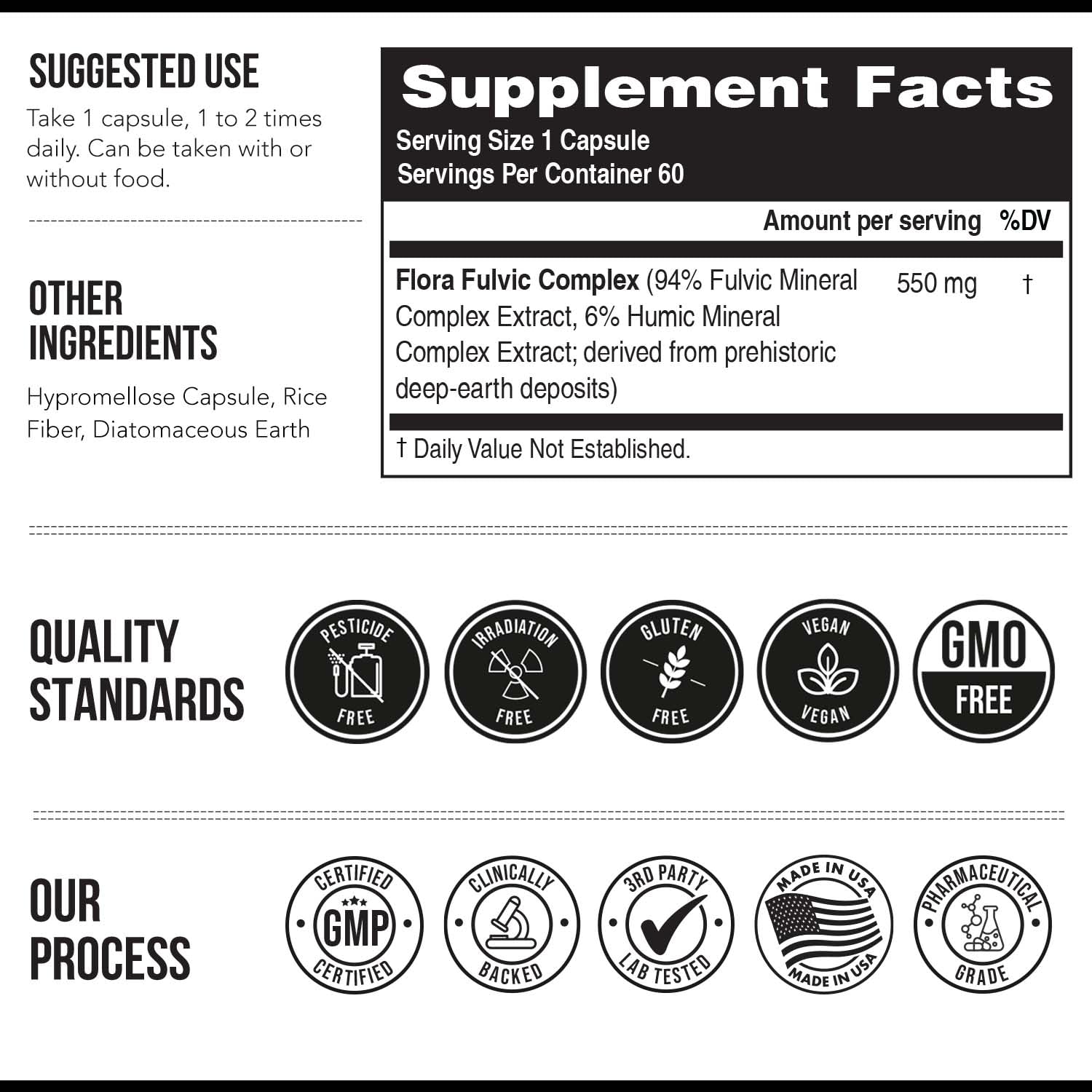 Foto 8 pulgar | Suplemento Triquetra Health Flora Fulvic 550 Mg 60 Cápsulas - Venta Internacional