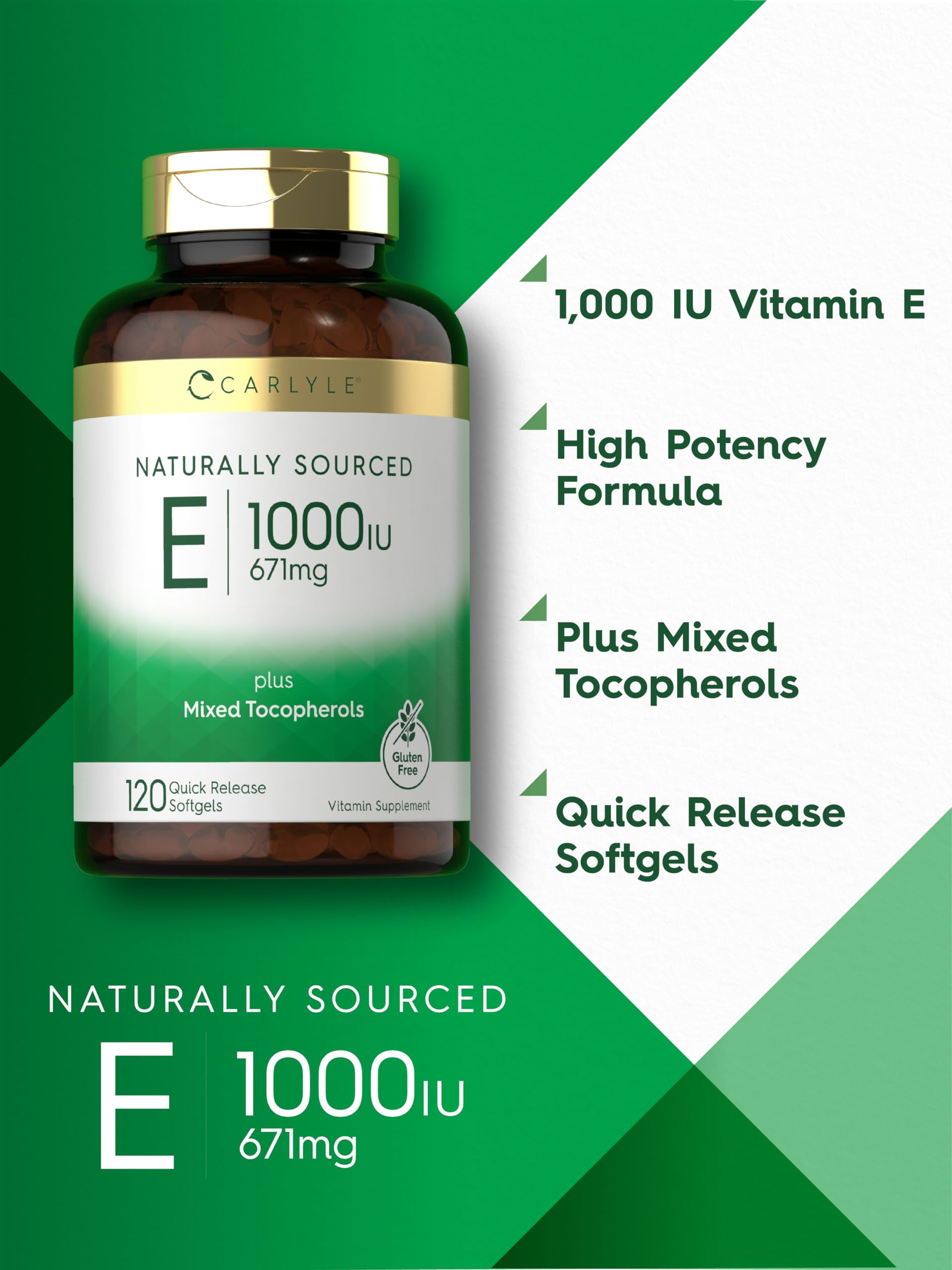 Foto 4 | Suplemento de Vitamina E Carlyle 1000 Ui 671 Mg 120 Cápsulas Blandas - Venta Internacional