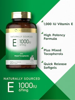 Foto 4 | Suplemento de Vitamina E Carlyle 1000 Ui 671 Mg 120 Cápsulas Blandas - Venta Internacional
