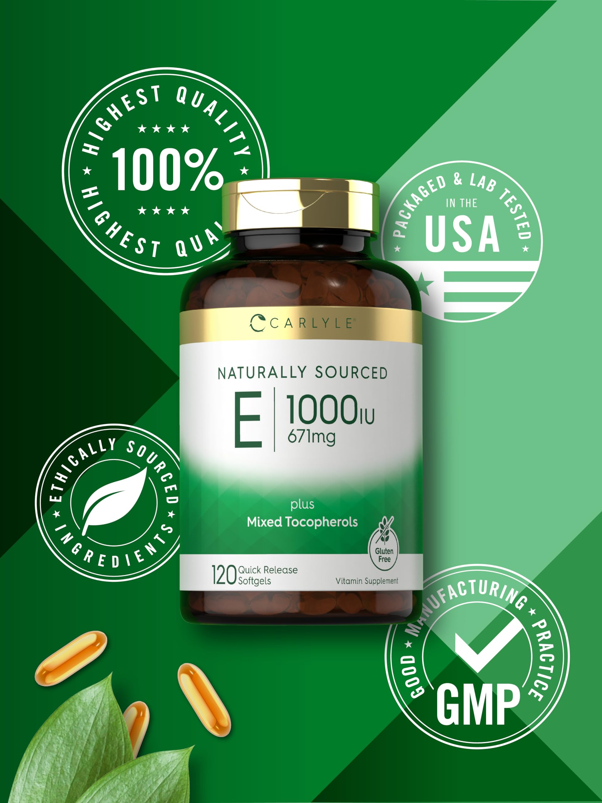 Foto 7 pulgar | Suplemento de Vitamina E Carlyle 1000 Ui 671 Mg 120 Cápsulas Blandas - Venta Internacional