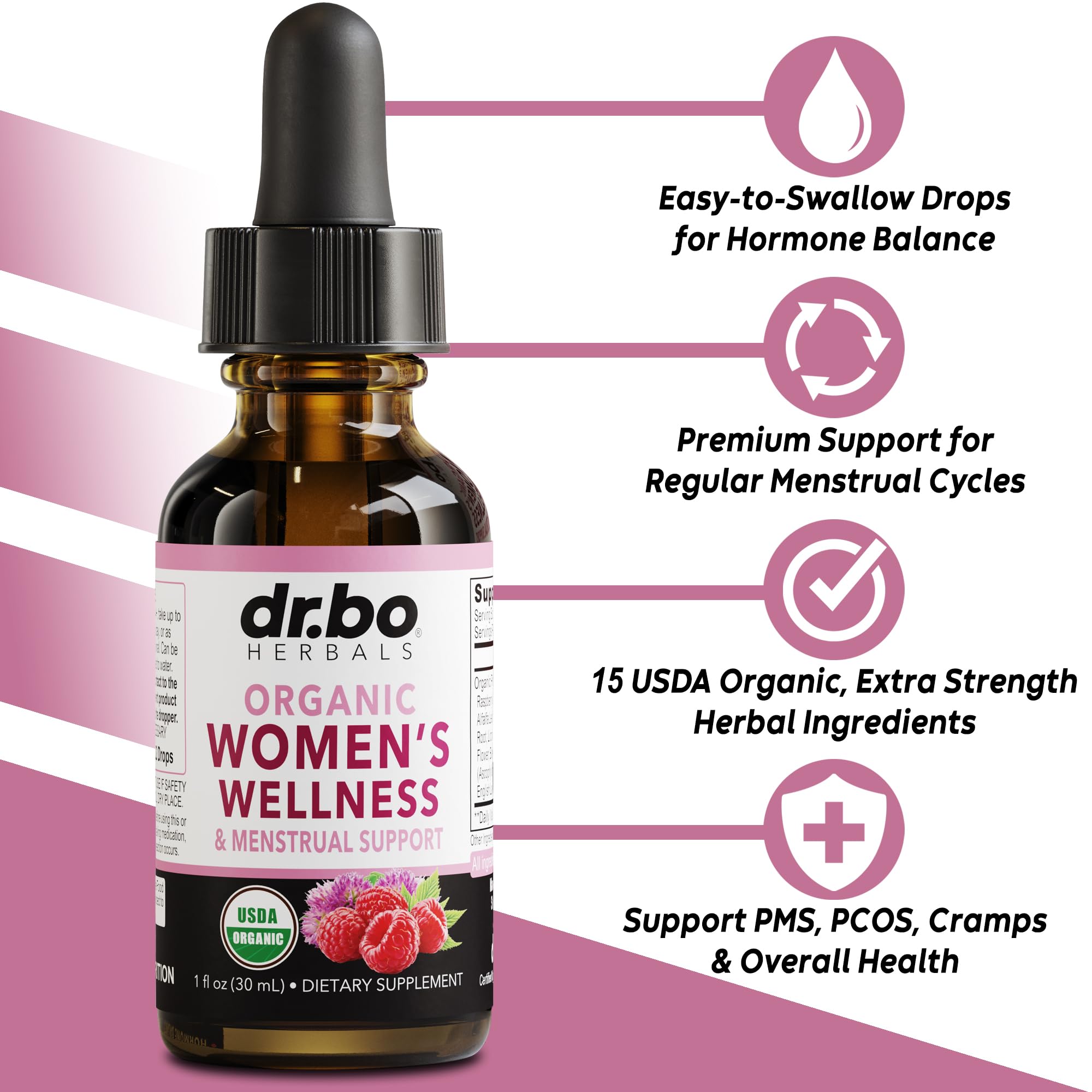 Foto 3 pulgar | Suplemento Dr. Bo Hormone Balance Alivio del Síndrome Premenstrual 30 ml para Mujeres - Venta Internacional
