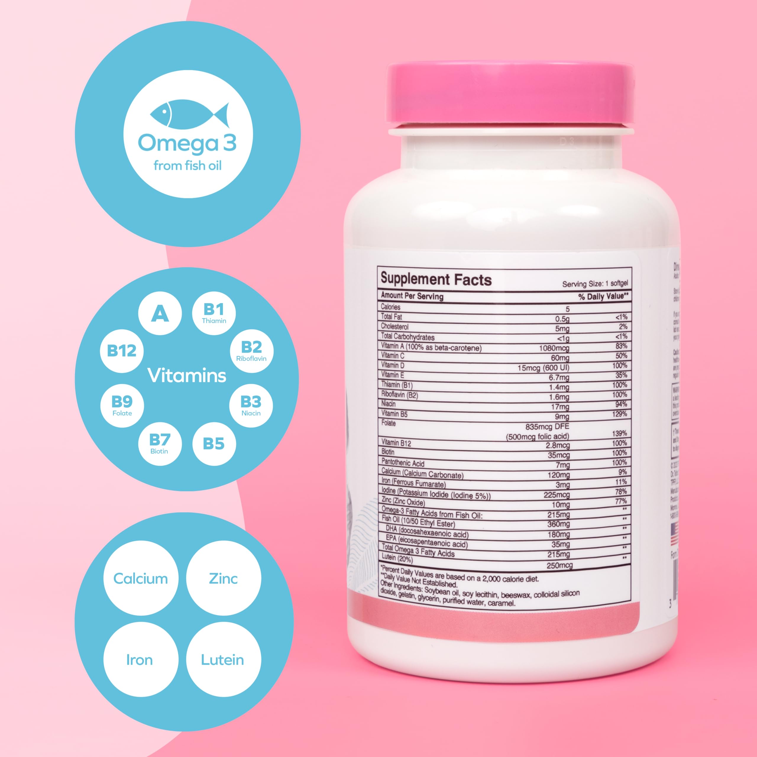 Foto 2 | Multivitamínico Posnatal Dr. Talbot's Mom con 60 Cápsulas Blandas de DHA - Venta Internacional