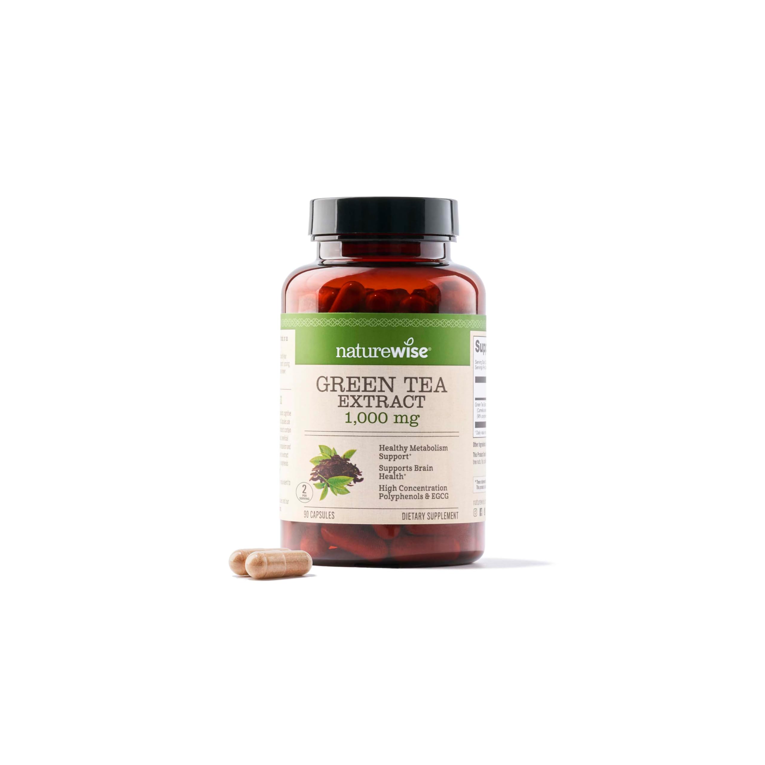 Foto 2 pulgar | Suplemento de Extracto de Té Verde Naturewise 1000 mg 90 Cápsulas - Venta Internacional