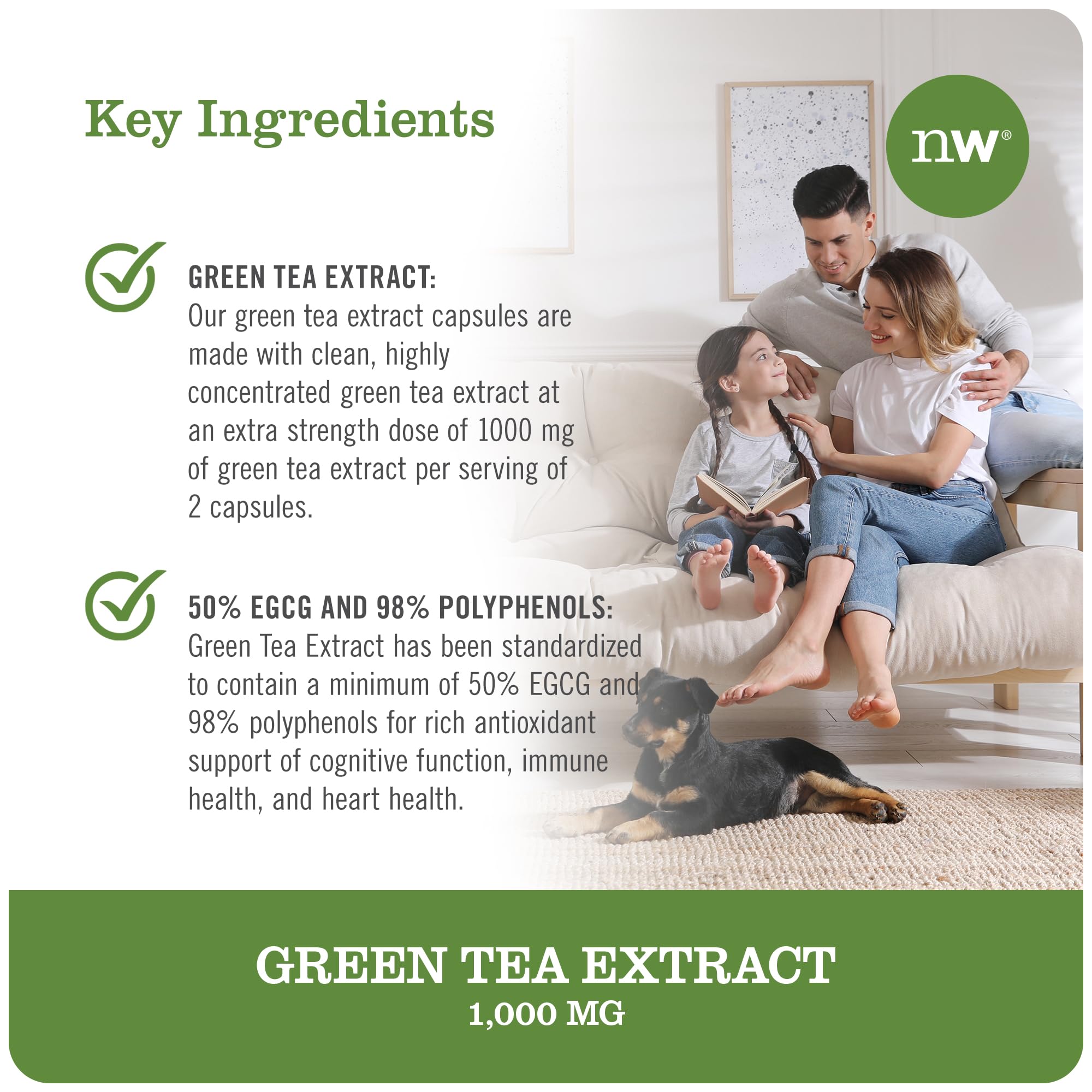 Foto 3 pulgar | Suplemento de Extracto de Té Verde Naturewise 1000 mg 90 Cápsulas - Venta Internacional