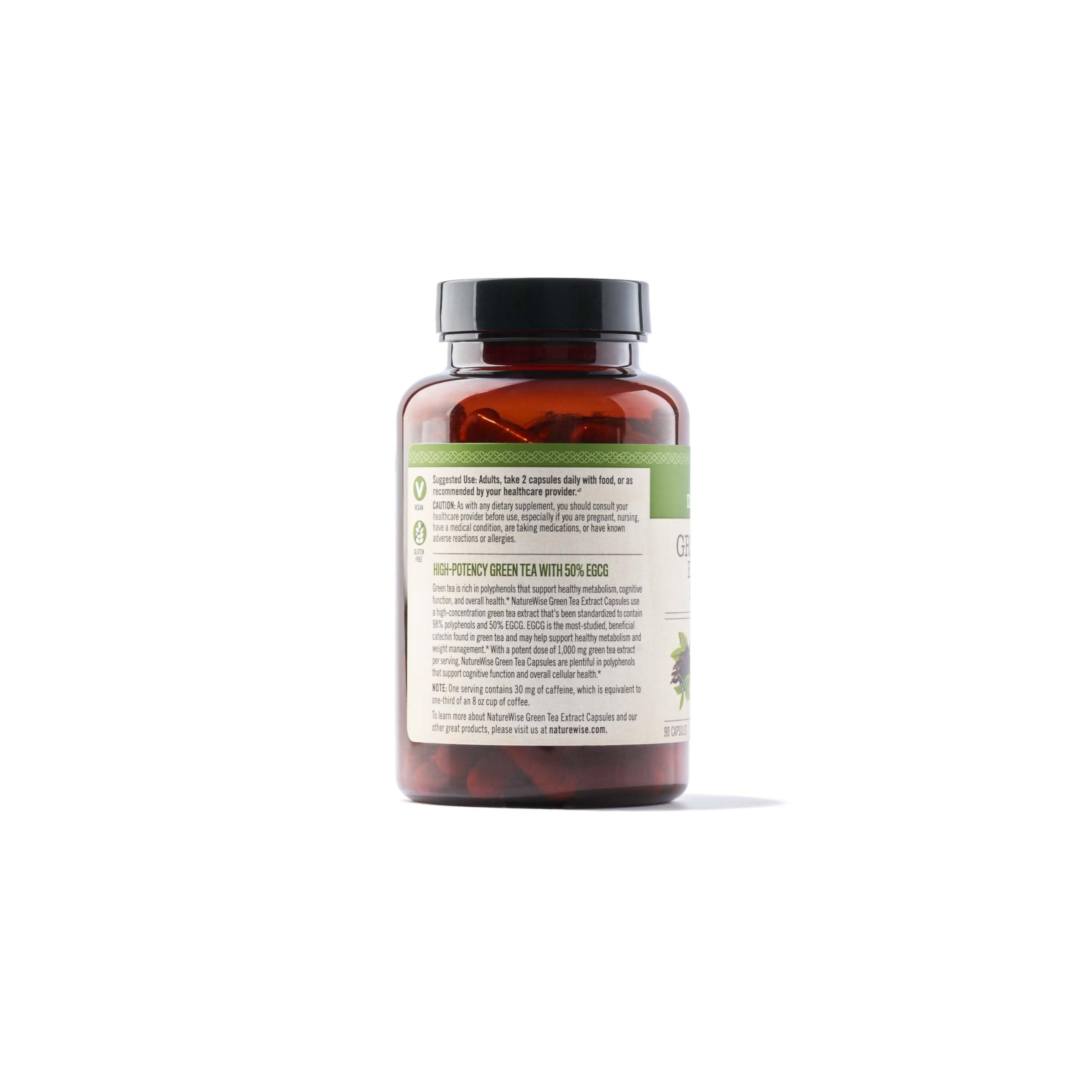 Foto 6 pulgar | Suplemento de Extracto de Té Verde Naturewise 1000 mg 90 Cápsulas - Venta Internacional
