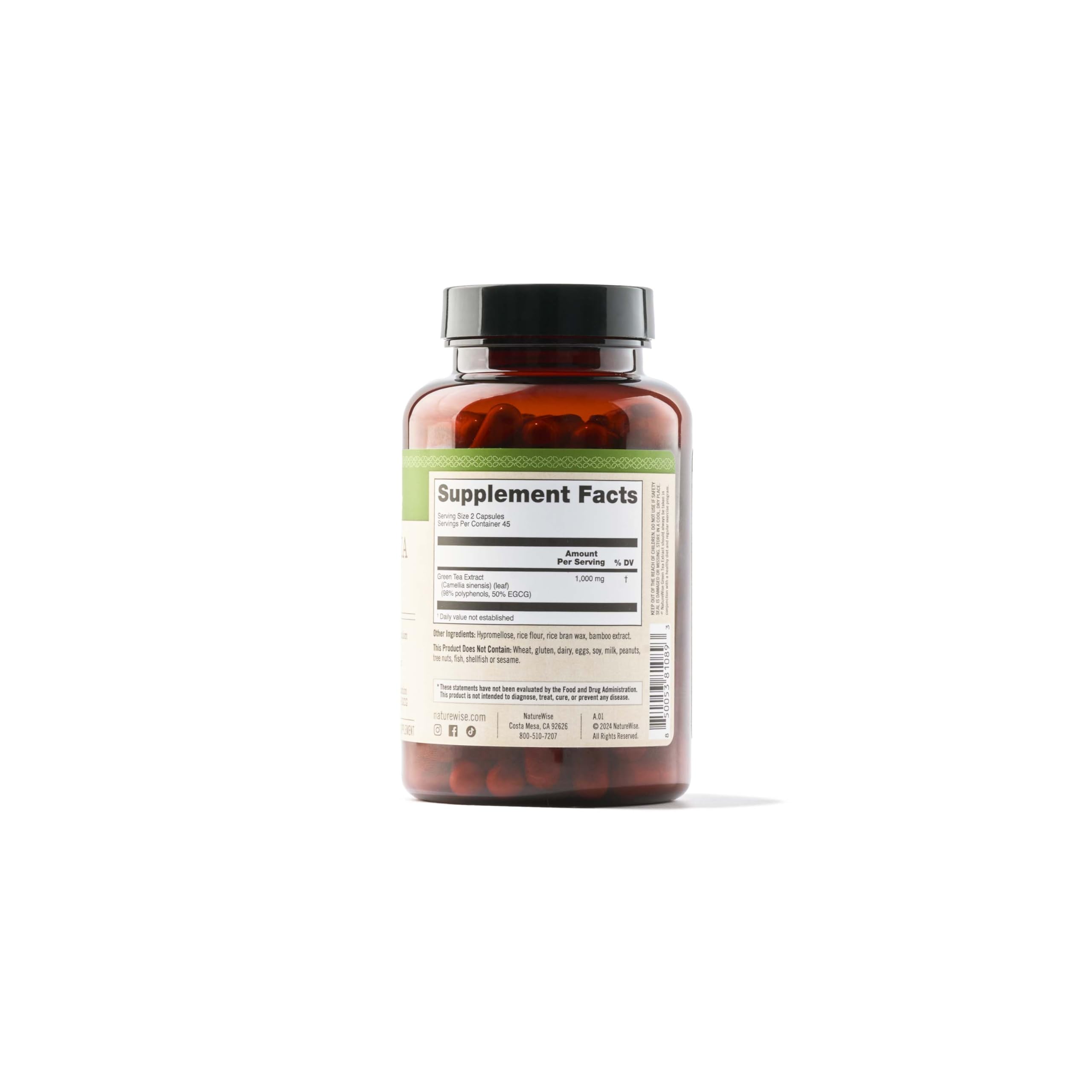 Foto 7 pulgar | Suplemento de Extracto de Té Verde Naturewise 1000 mg 90 Cápsulas - Venta Internacional