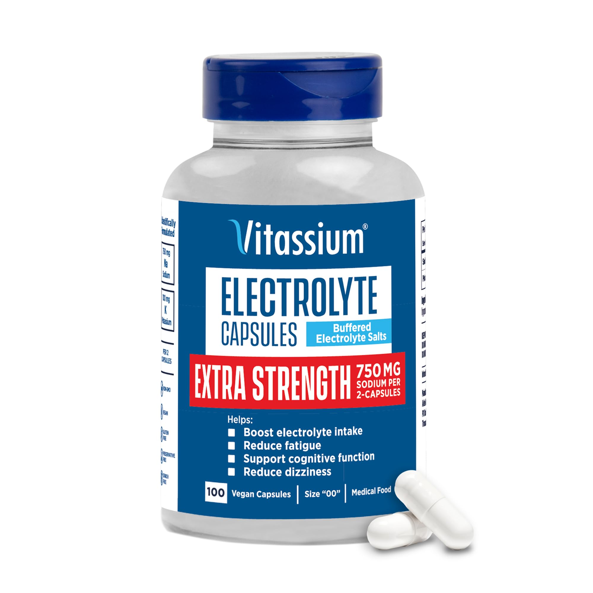 Foto 2 pulgar | Cápsulas Electrolíticas Vitassium Extra Strength 100 Cápsulas - Venta Internacional