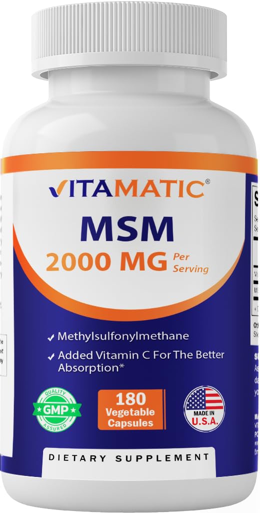 Foto 2 pulgar | Suplemento Vitamatic Msm 2000 mg con Vitamina C 75 mg 180 Cápsulas - Venta Internacional