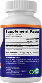 Foto 7 | Suplemento Vitamatic Msm 2000 mg con Vitamina C 75 mg 180 Cápsulas - Venta Internacional