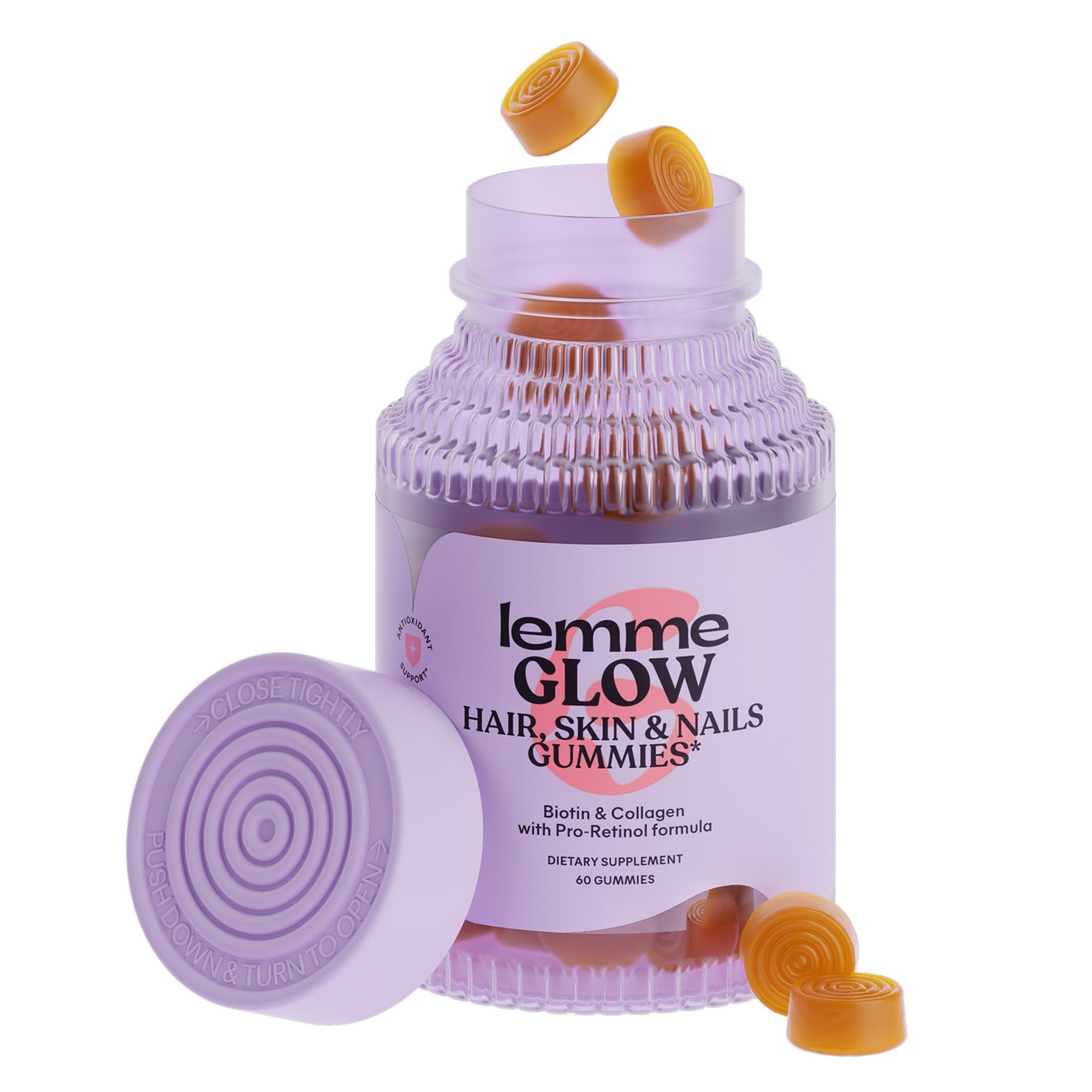 Foto 2 pulgar | Gomitas De Colágeno Para El Cabello Supplement Lemme Glow, 60 Unidades - Venta Internacional.