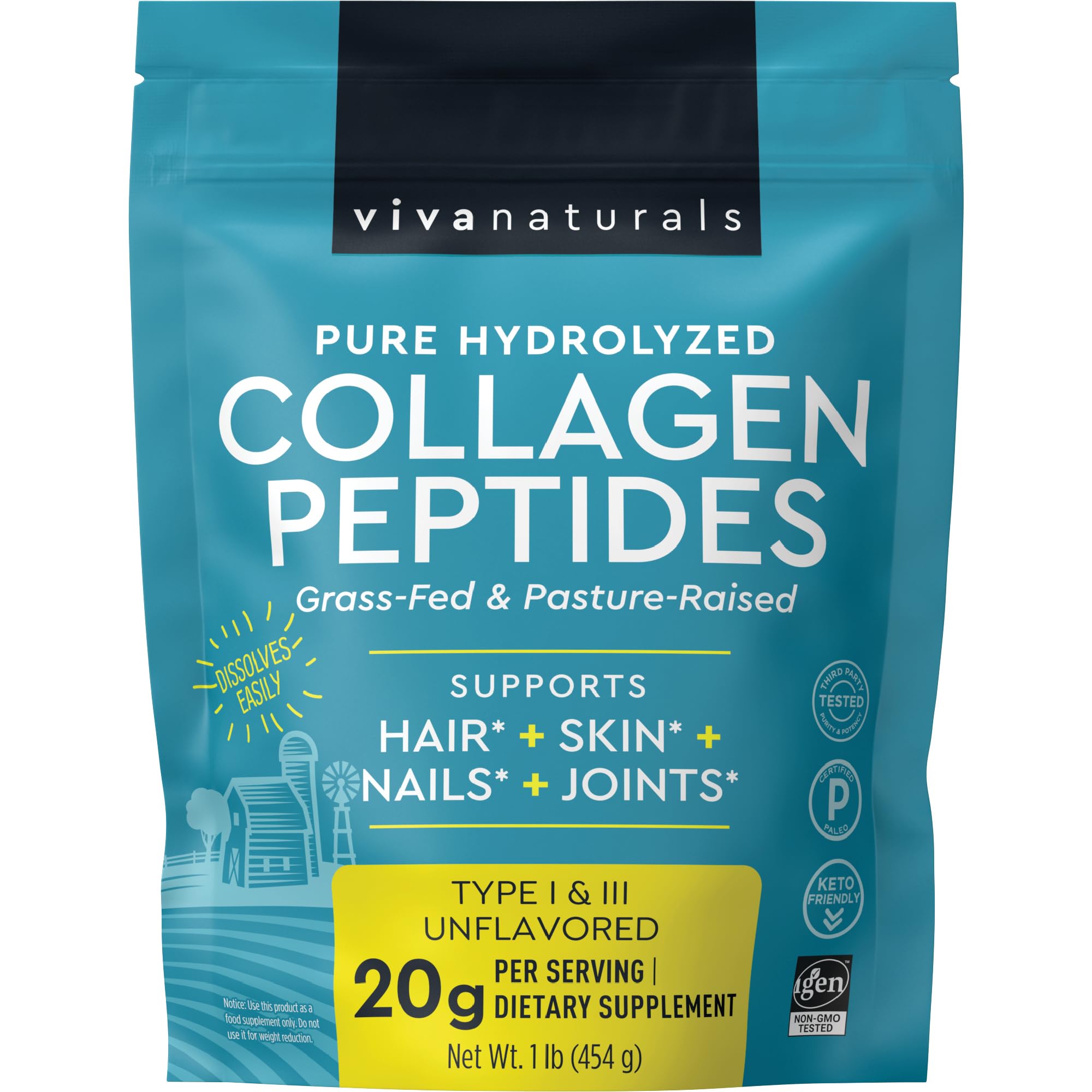 Foto 8 pulgar | Colágeno en Polvo Hidrolizado Viva Naturals - Venta Internacional