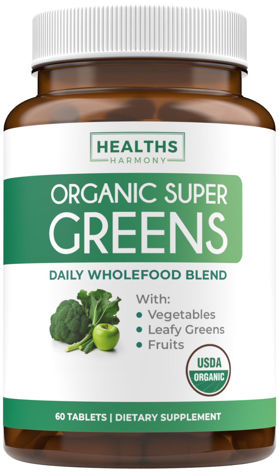 Foto 2 pulgar | Polvo de Verduras Orgánicas Harmony Supplement Healths 60 Tabletas - Venta Internacional