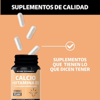 Foto 4 | Suplemento Alimenticio Beyond Vitamins Calcio, Vitamina D3, Colágeno Hidrolizado Y Vitamina C 60 Cápsulas