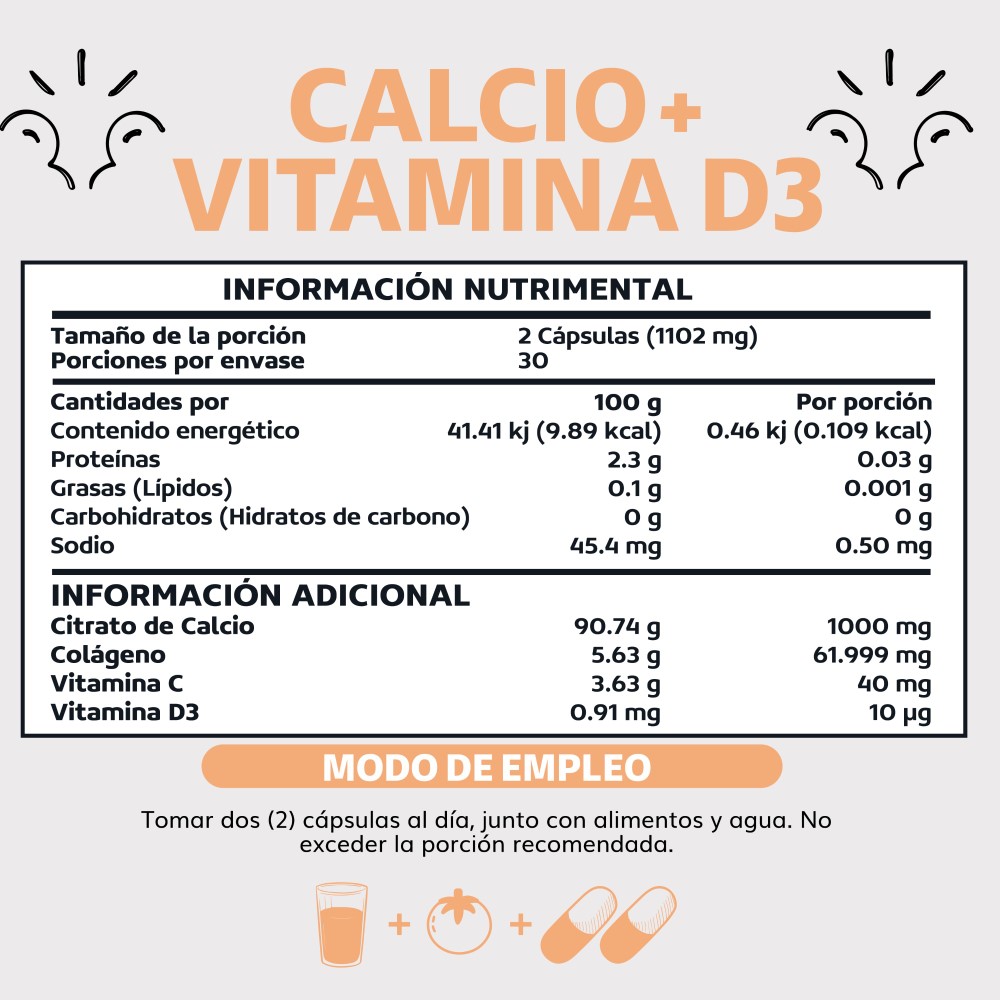 Foto 7 pulgar | Suplemento Alimenticio Beyond Vitamins Calcio, Vitamina D3, Colágeno Hidrolizado Y Vitamina C  60 Cápsulas