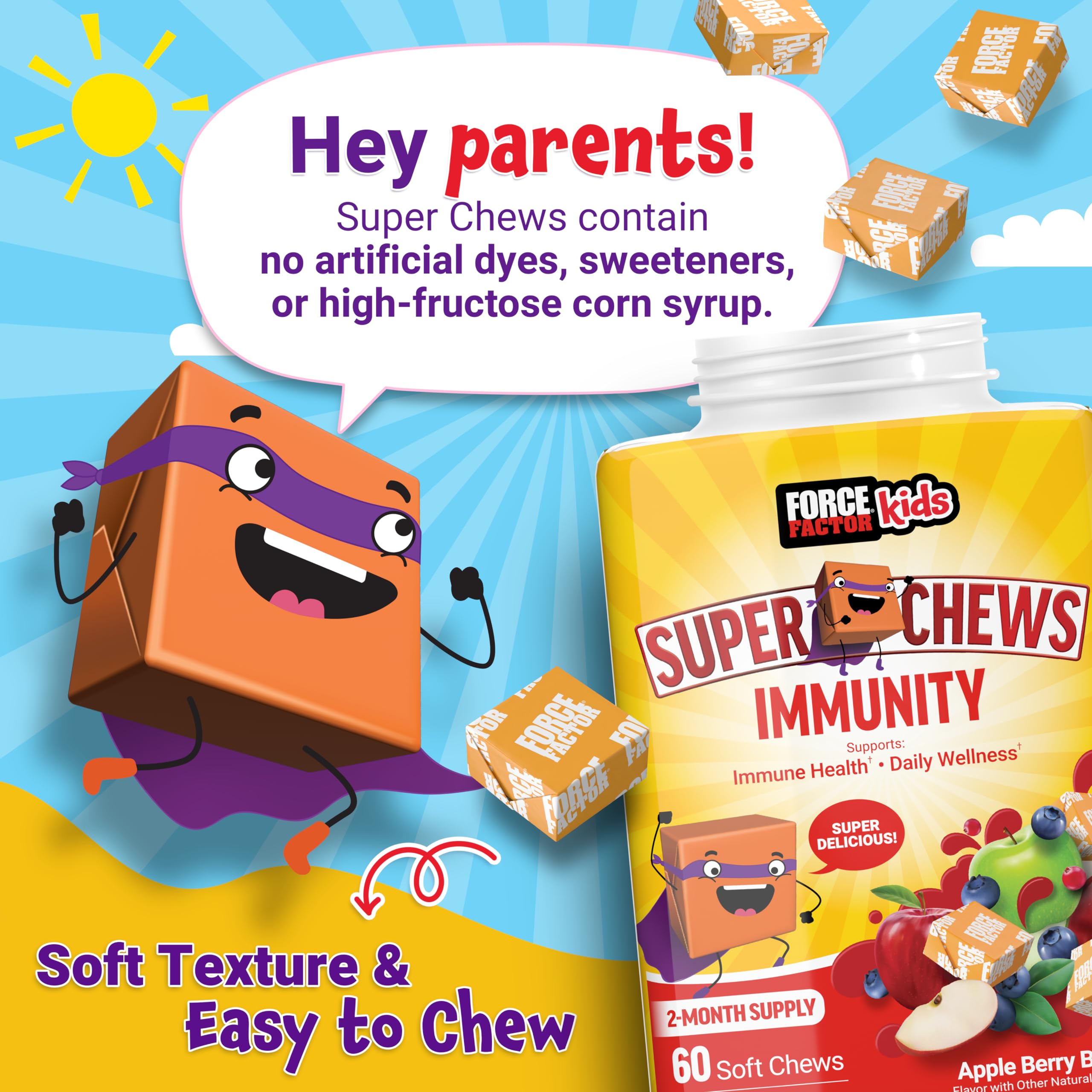 Foto 6 pulgar | Suplemento Force Factor Kids Immunity Super Chews 60 Unidades - Venta Internacional