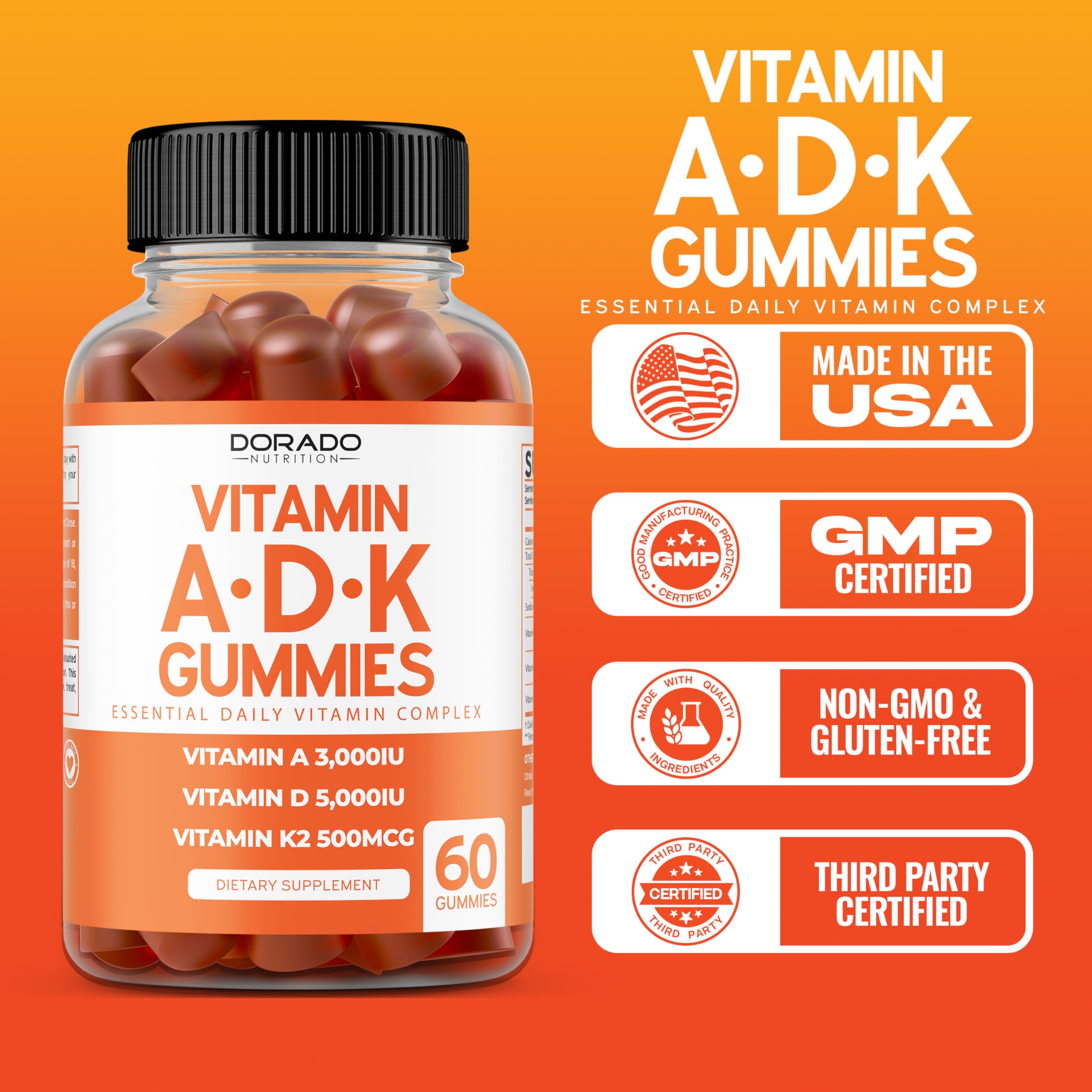 Foto 6 | Suplemento Dorado Nutrition Vitamina D3 de 60 Gomitas-Venta Internacional