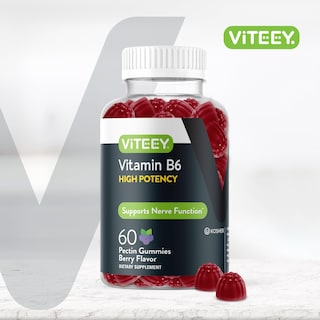 Foto 2 | Gomitas de Vitamina B6 Viteey 100 Mg para Adultos y Adolescentes 60 Unidades - Venta Internacional