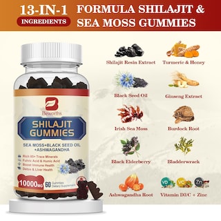 Foto 2 | Suplemento Gummies B Beworths Shilajit Sea Moss con Semillas Negras - Venta Internacional