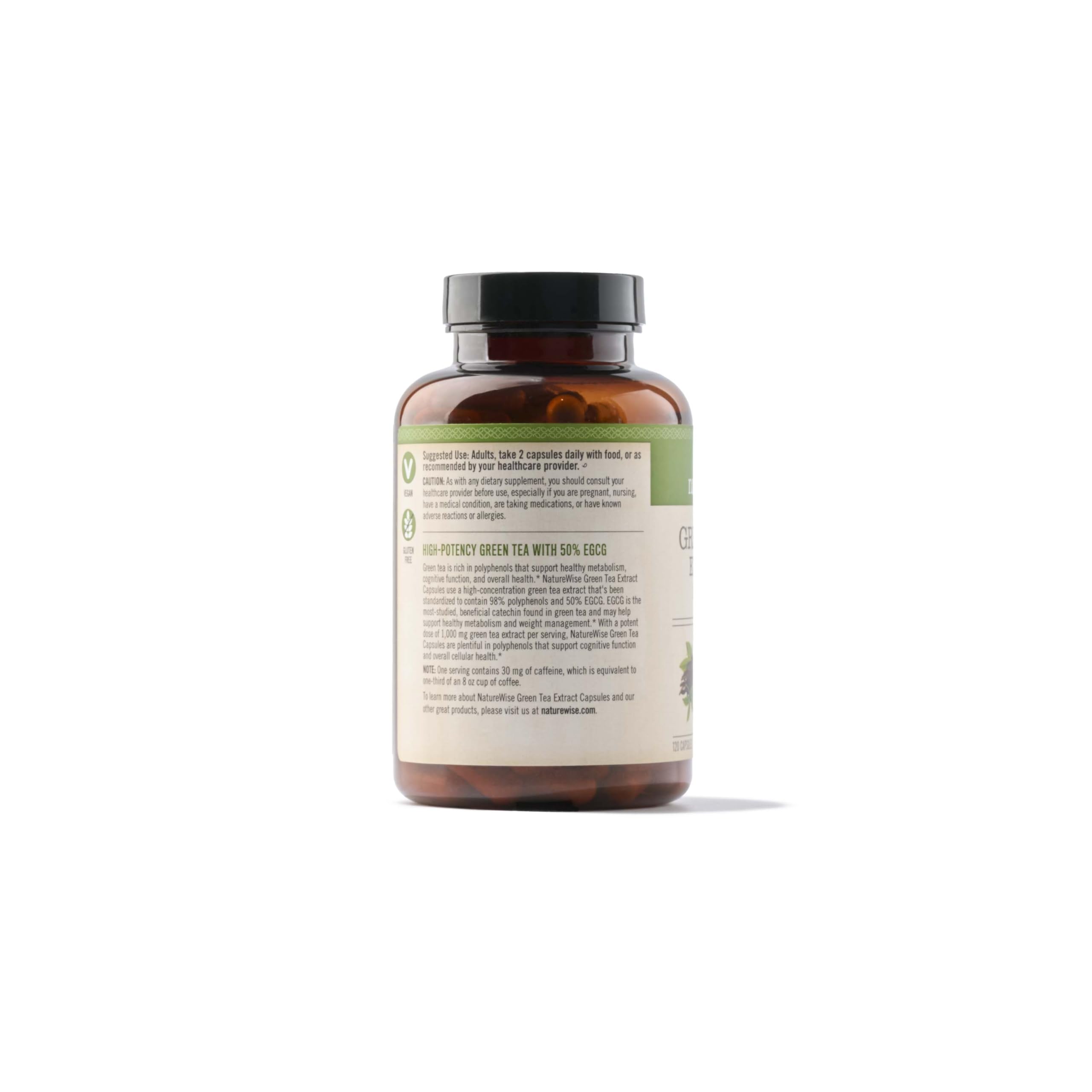 Foto 6 pulgar | Suplemento de Extracto de Té Verde Naturewise 1000 mg 120 Cápsulas - Venta Internacional