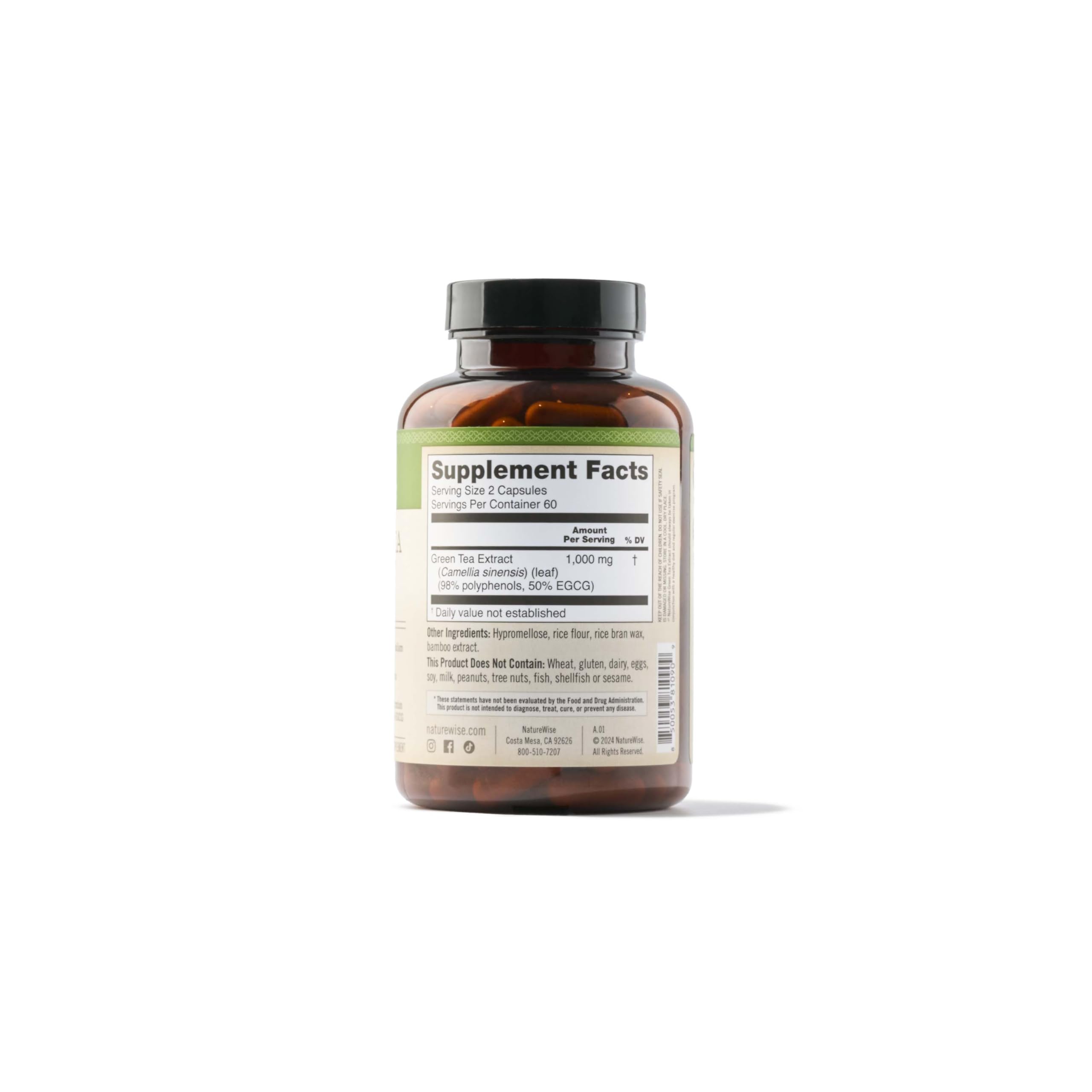 Foto 7 pulgar | Suplemento de Extracto de Té Verde Naturewise 1000 mg 120 Cápsulas - Venta Internacional