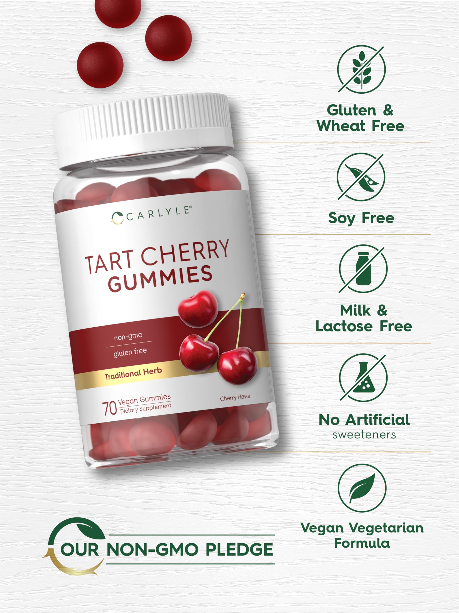 Foto 6 pulgar | Suplemento Carlyle Tart Cherry Gummies, 2000 Mg, 70 Unidades - Venta Internacional.