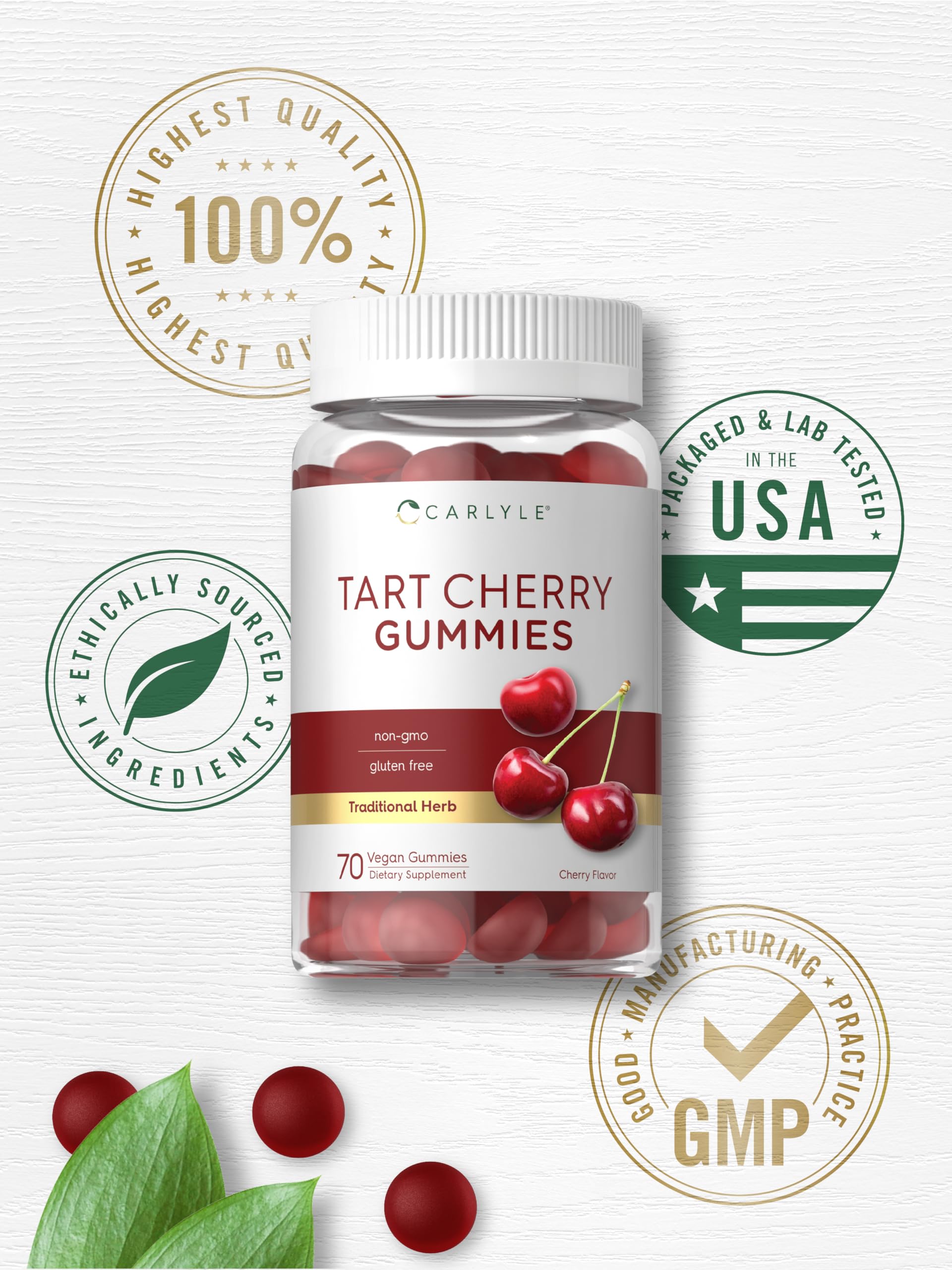Foto 7 pulgar | Suplemento Carlyle Tart Cherry Gummies, 2000 Mg, 70 Unidades - Venta Internacional.