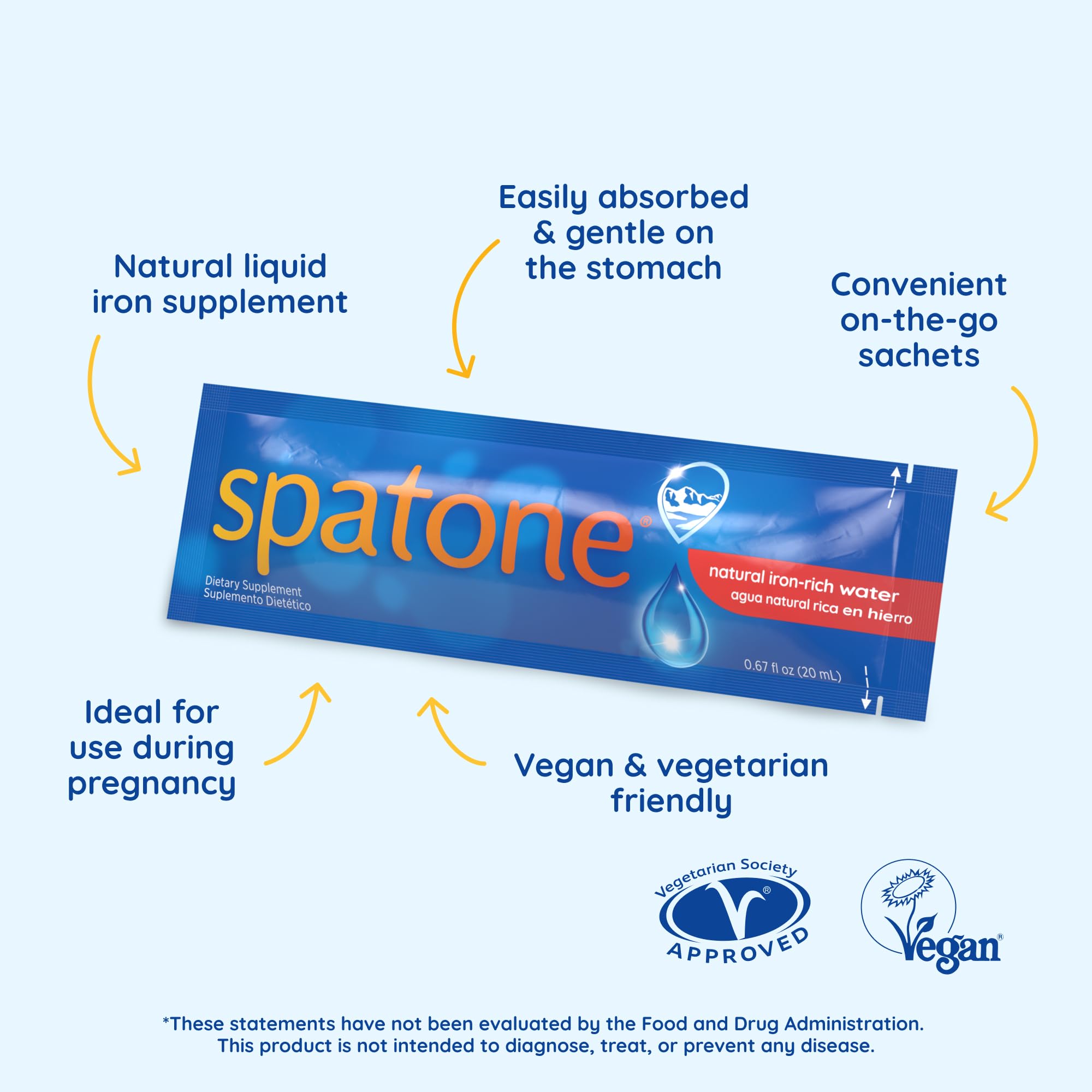 Foto 3 pulgar | Suplemento De Hierro Líquido Spatone Natural Bolsa De 5 Mg Para 28 Días - Venta Internacional