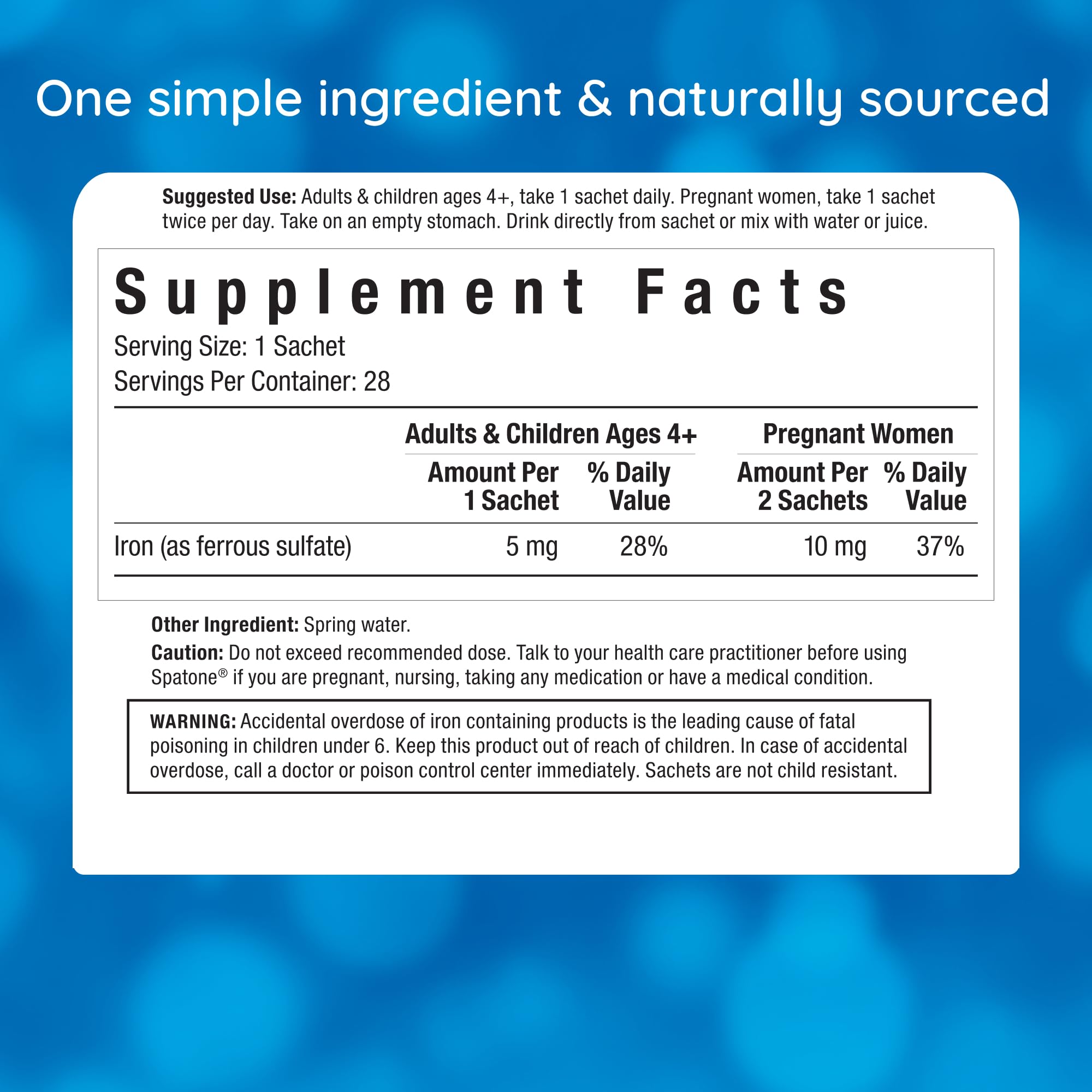 Foto 6 pulgar | Suplemento De Hierro Líquido Spatone Natural Bolsa De 5 Mg Para 28 Días - Venta Internacional
