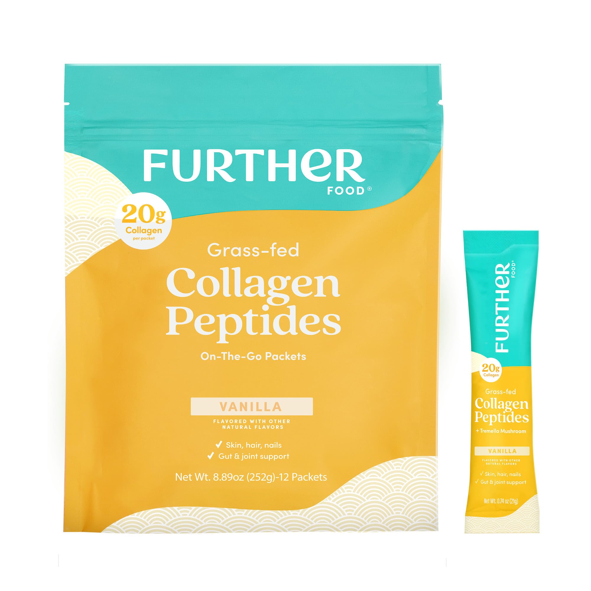Péptidos de Colágeno en Polvo Further Food Paquetes en Barra Vainilla - Venta Internacional