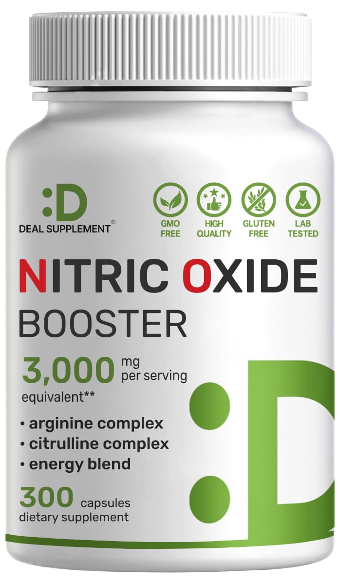 Suplemento de Refuerzo de Óxido Nítrico 3000 Mg 300 Cápsulas - Venta Internacional
