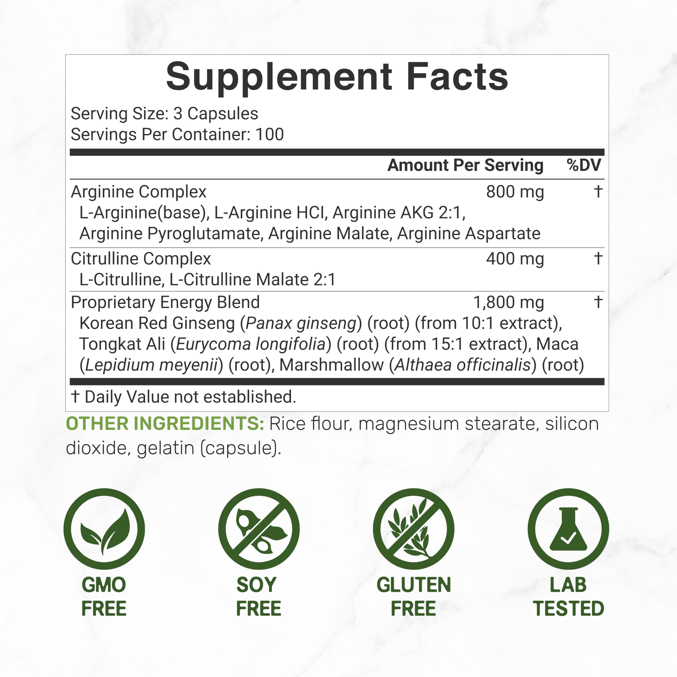 Foto 3 pulgar | Suplemento de Refuerzo de Óxido Nítrico 3000 Mg 300 Cápsulas - Venta Internacional