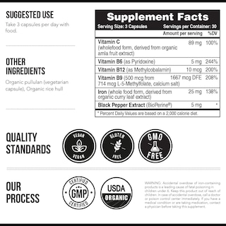 Foto 7 | Suplemento de Hierro Orgánico Triquetra Health 25mg 90 Cápsulas - Venta Internacional