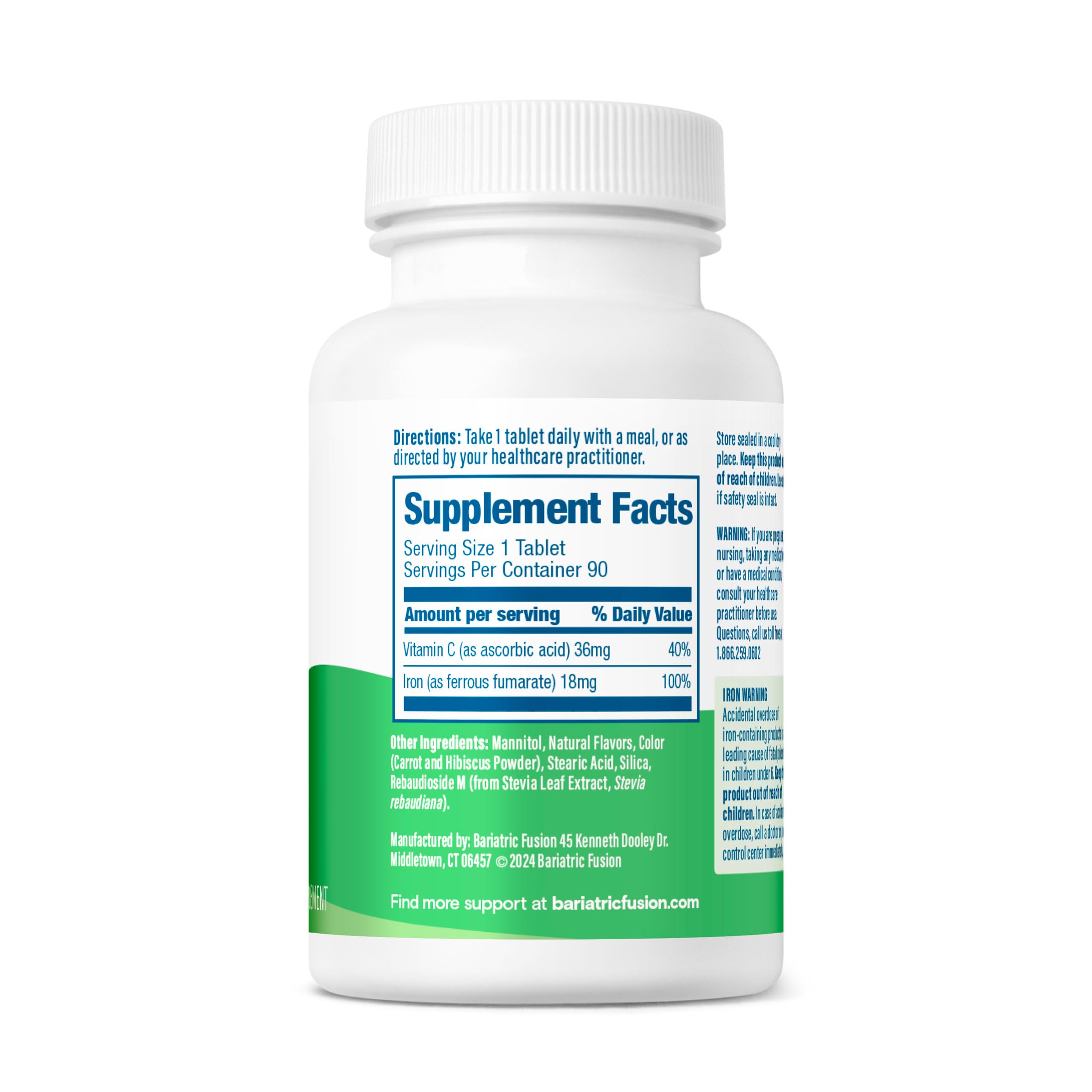Foto 2 | Suplemento de Hierro Bariatric Fusion Quick Melt 18 mg Iron Women - Venta Internacional