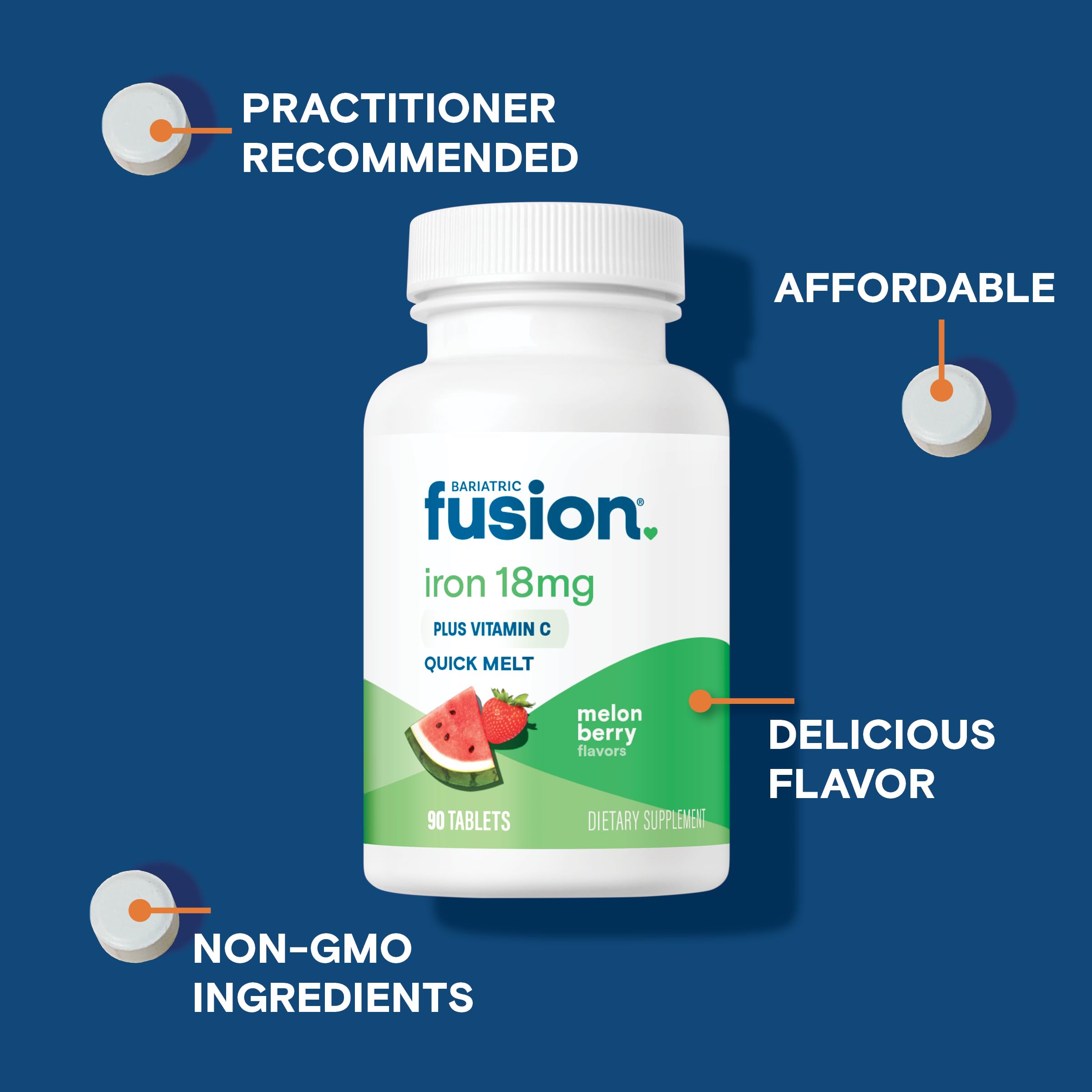Foto 4 pulgar | Suplemento de Hierro Bariatric Fusion Quick Melt 18 mg Iron Women - Venta Internacional