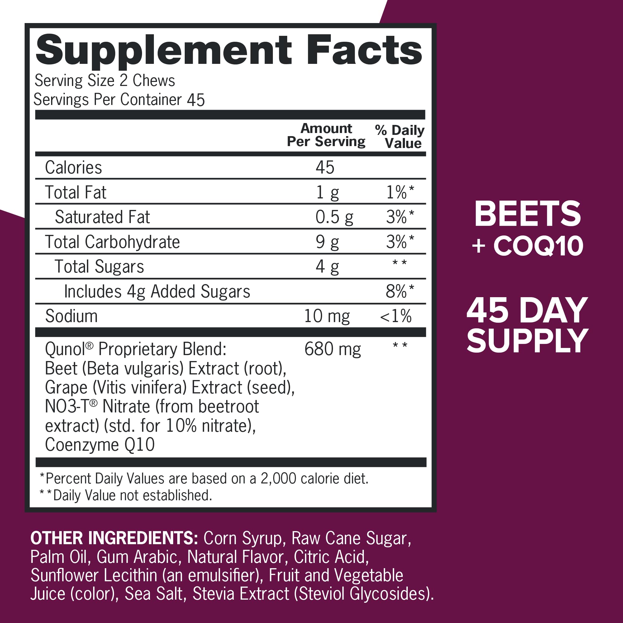 Foto 7 pulgar | Suplemento Qunol Beets Chews 90 Masticables-Venta Internacional