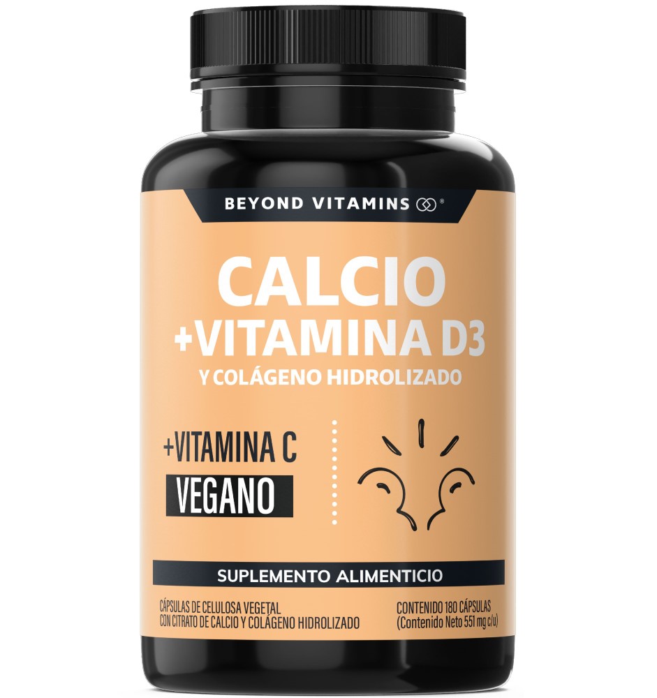 Suplemento Alimenticio Beyond Vitamins Calcio, Vitamina D3, Colágeno Hidrolizado Y Vitamina C  180 Cápsulas